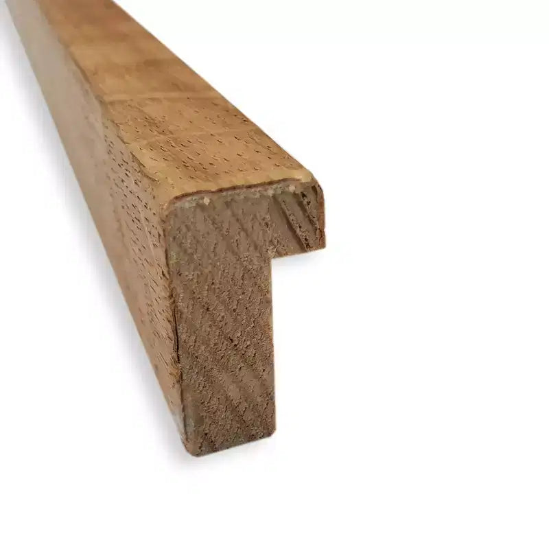 Miroir mural étroit en bois clair 39"x28", sans biseau, finition rustique vieillie