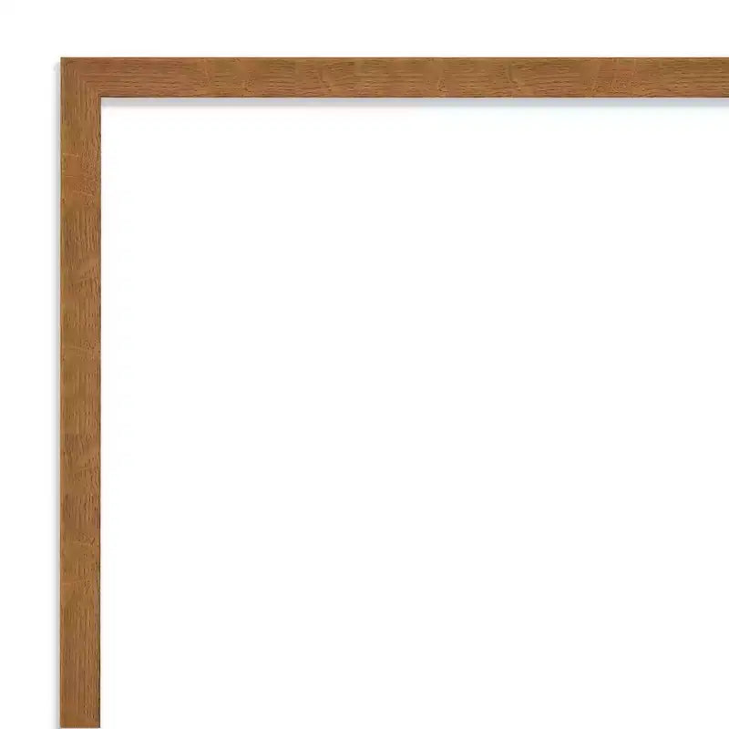 Miroir mural étroit en bois clair 39"x28", sans biseau, finition rustique vieillie