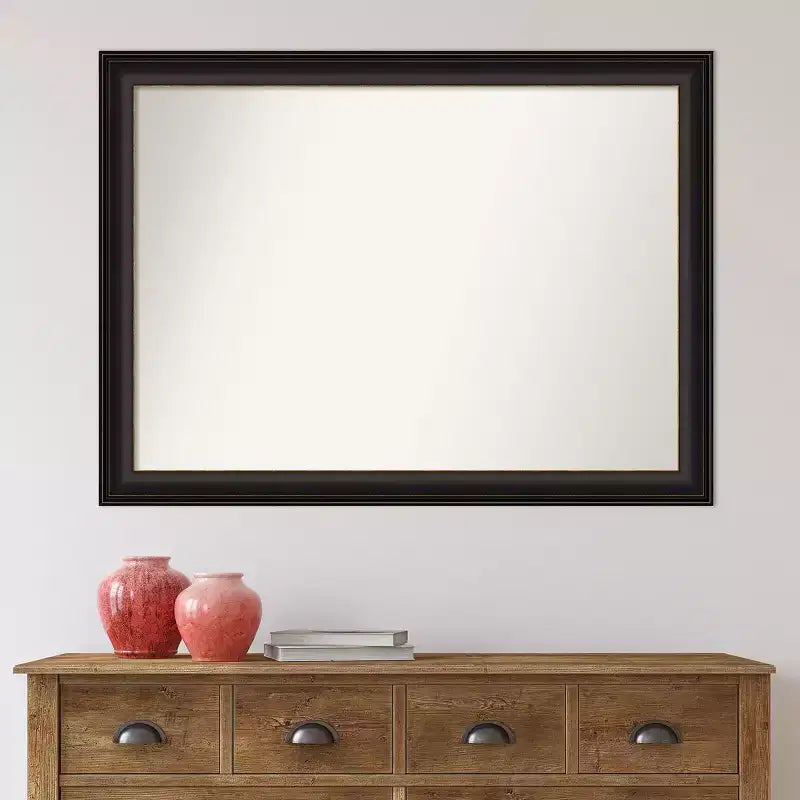 Miroir mural de salle de bain 43"x32" en bronze huilé, non biseauté, cadre en polystyrène