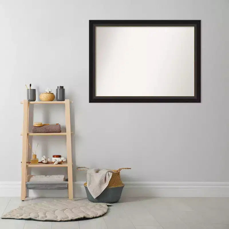 Miroir mural de salle de bain 43"x32" en bronze huilé, non biseauté, cadre en polystyrène