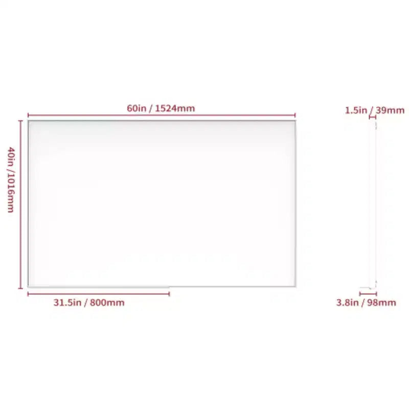 Miroir de salle de bain moderne 60x40 avec cadre noir : Grand format, aluminium, mural, vertical/horizontal
