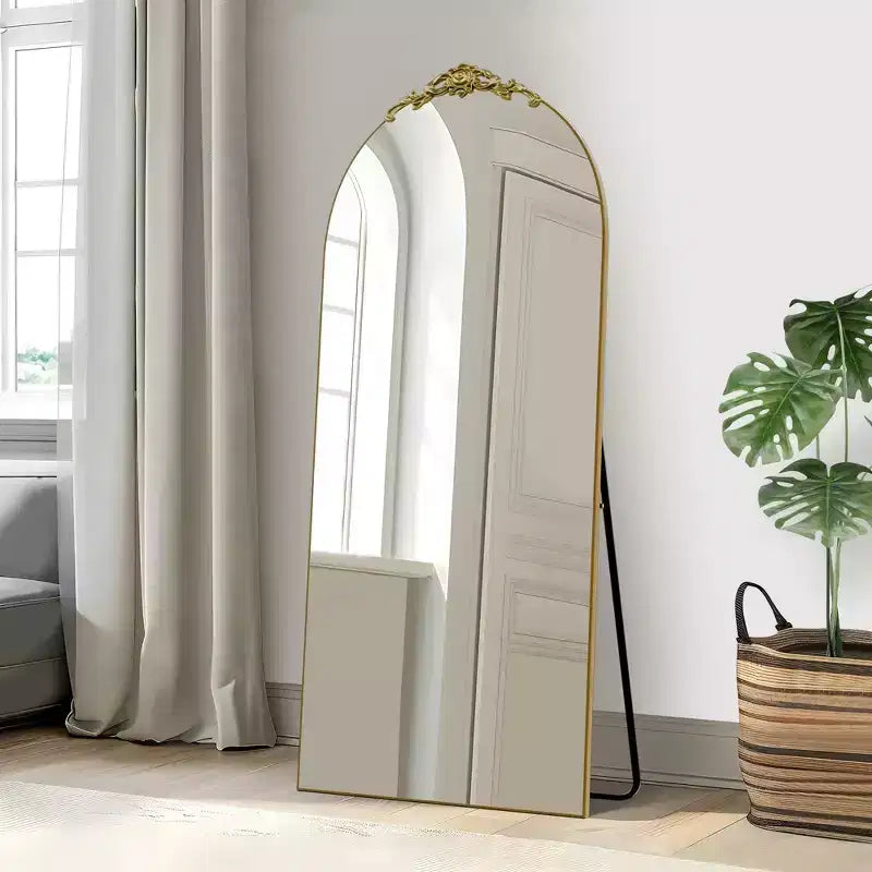 Miroir sur pied pleine longueur Modern Arch avec cadre en bois durable