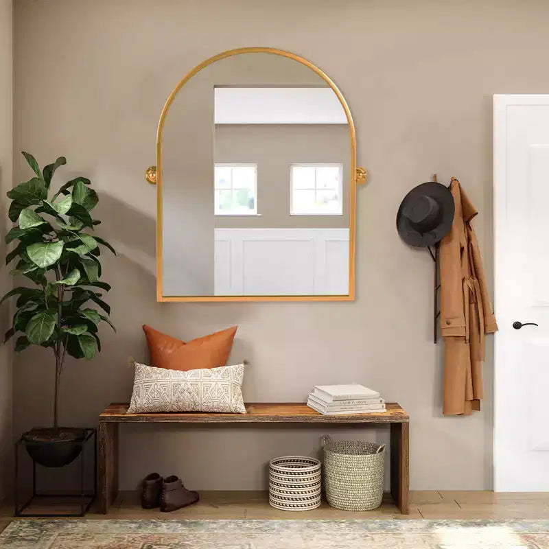 Miroir arche en fer doré 80x60cm