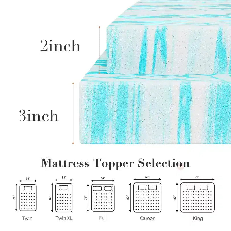 Matelas en mousse à mémoire de forme bleu souple pour lit Queen Size 5 cm – Le confort ultime pour une expérience de sommeil haut de gamme