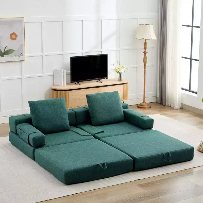 Chaise-lit convertible pliable avec accoudoirs amovibles et housse lavable
