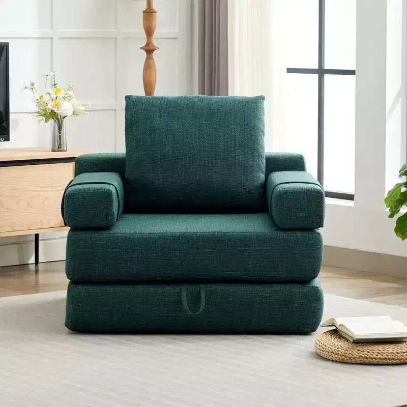 Chaise-lit convertible pliable avec accoudoirs amovibles et housse lavable