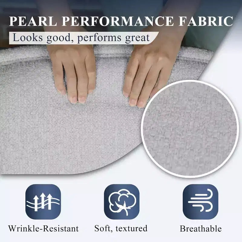 Fauteuil de club pivotant à 360°, fauteuil lounge rond entièrement assemblé, couleur ivoire