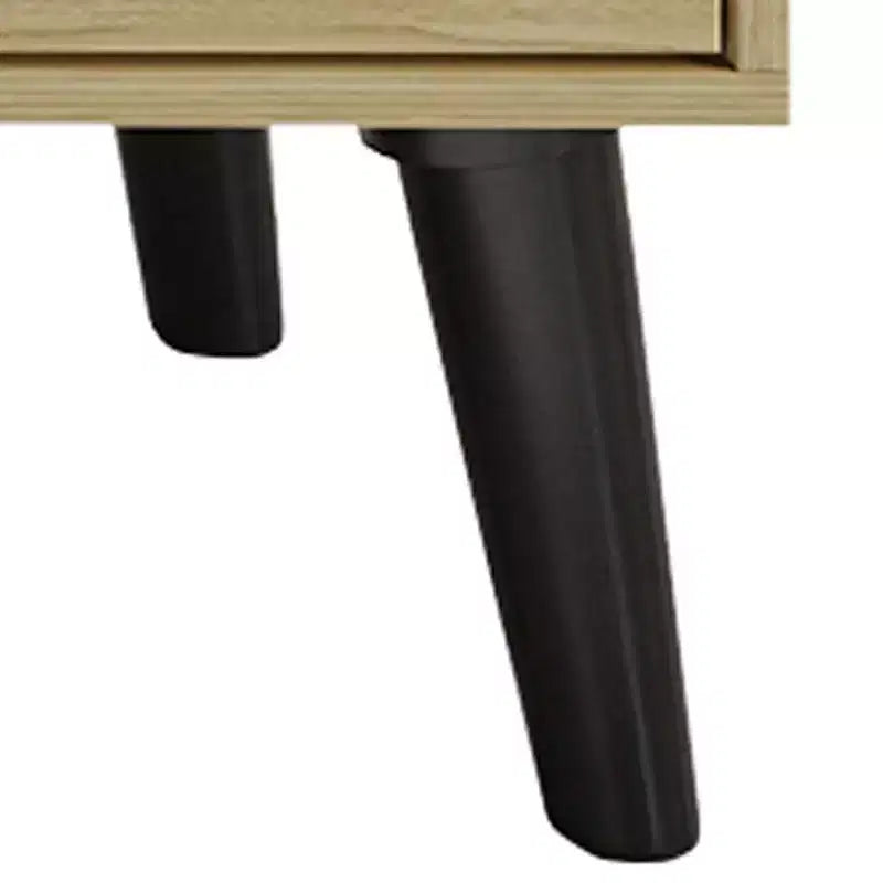 Meuble TV console de transition 60" avec 4 étagères ouvertes et 2 tiroirs, en bois composite