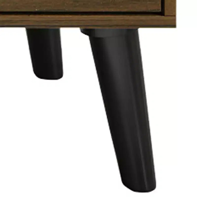 Meuble TV console de transition 60" avec 4 étagères ouvertes et 2 tiroirs, en bois composite
