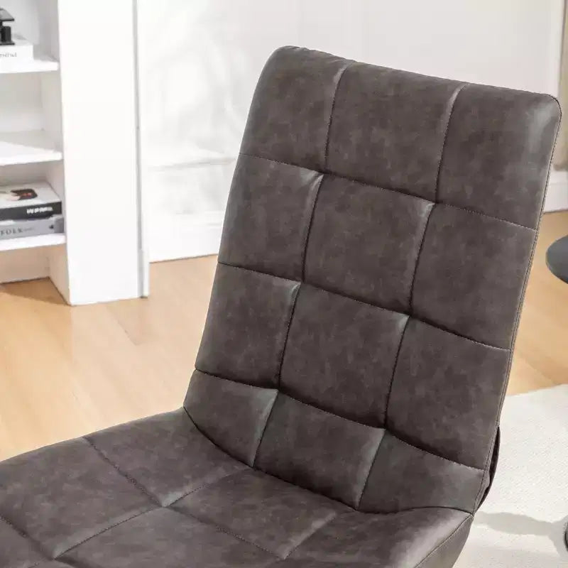 Fauteuil d'appoint pivotant capitonné en similicuir avec hauteur réglable et rotation à 360°
