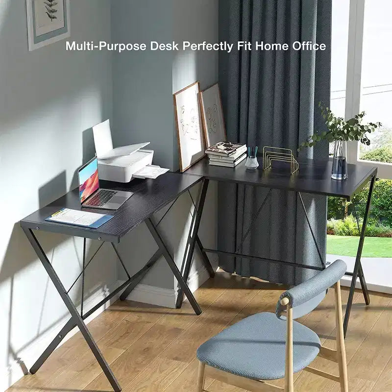 Bureau d'étude moderne en métal pour bureau à domicile, noir, 89,9 cm