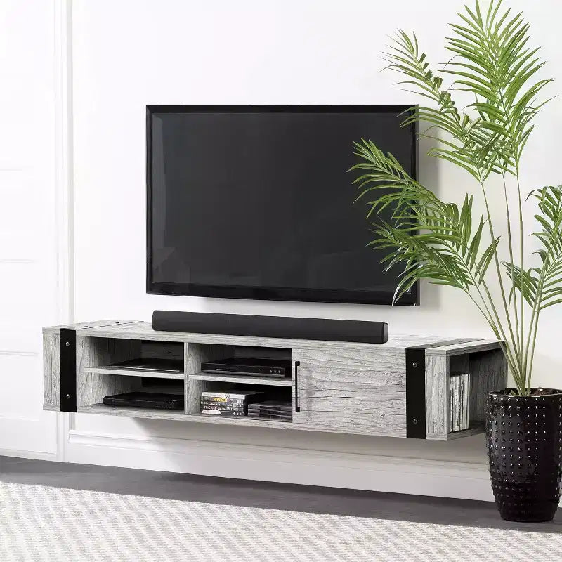 Meuble TV mural industriel pour téléviseurs jusqu'à 75"
