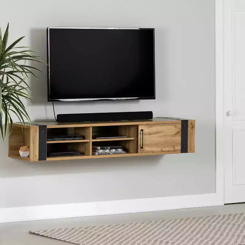 Meuble TV mural industriel pour téléviseurs jusqu'à 75"