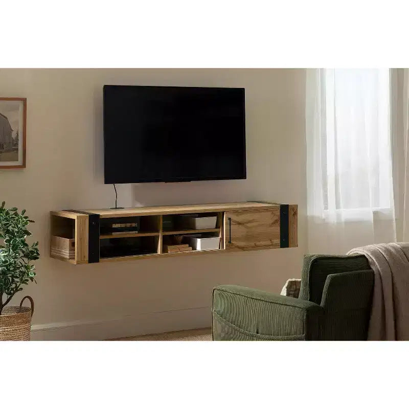 Meuble TV mural industriel pour téléviseurs jusqu'à 75"