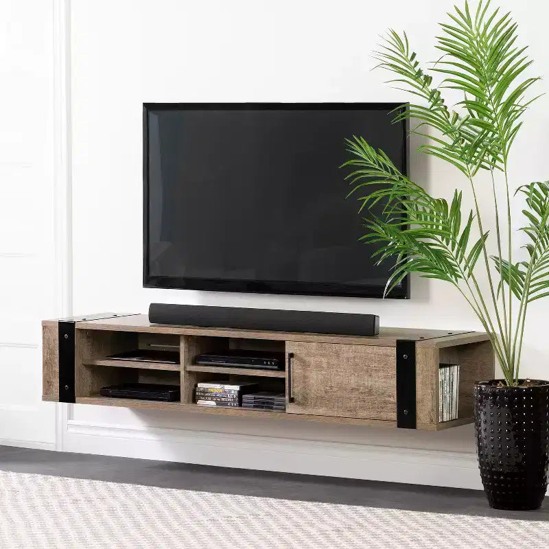 Meuble TV mural industriel pour téléviseurs jusqu'à 75"