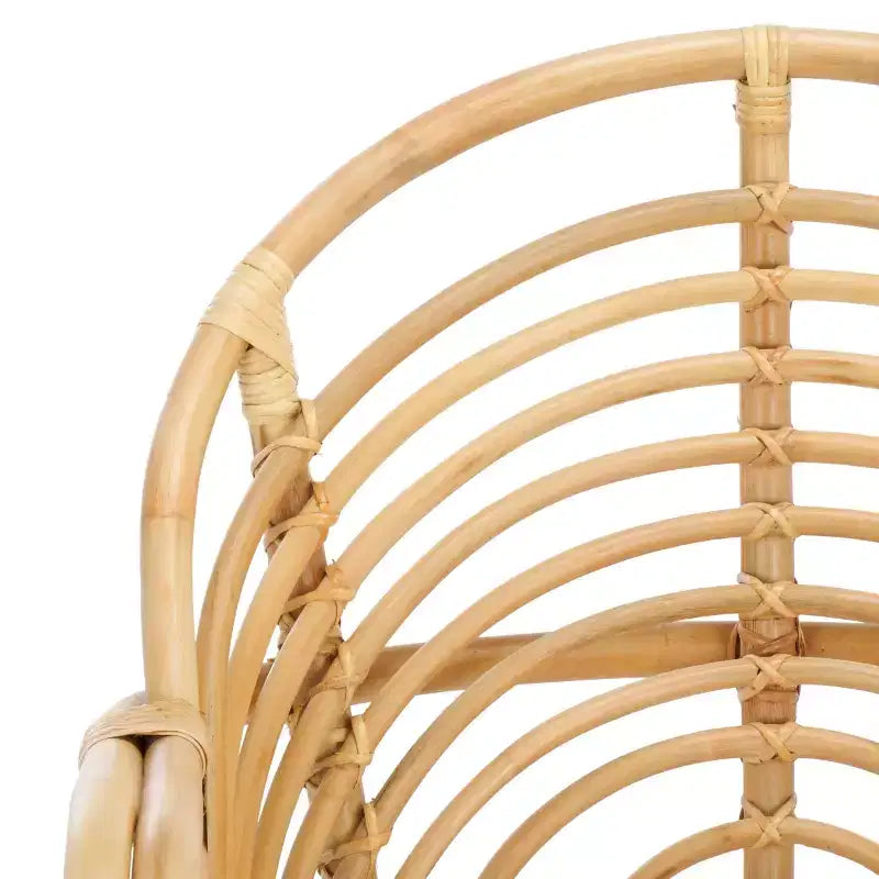 Fauteuil d'appoint en rotin avec coussin amovible et cadre en bois
