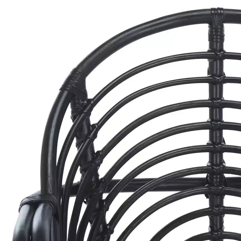 Fauteuil d'appoint en rotin avec coussin amovible et cadre en bois