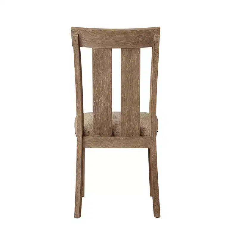 Ensemble de 2 chaises de salle à manger en tissu et bois avec clous décoratifs, finition érable