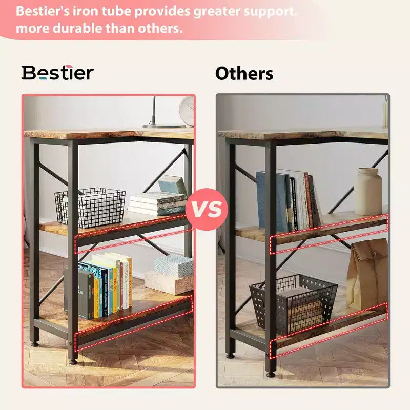 Bureau d'angle en L de 120 cm avec étagères de rangement, poste de travail pour bureau à domicile