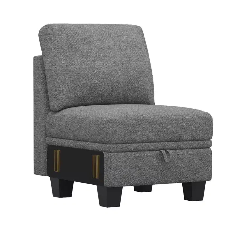 Canapé modulaire une place en chenille de 57,9 cm avec rangement caché, montage sans outil