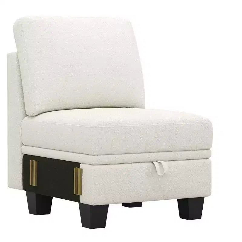 Canapé modulaire une place en chenille de 57,9 cm avec rangement caché, montage sans outil
