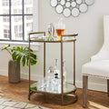 Table de bar glam avec miroir et cadre doré, 2 étagères et porte-serviettes, 66 cm de large