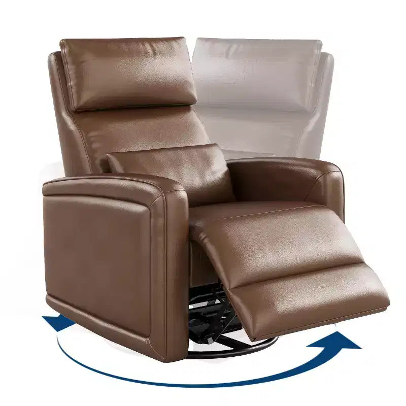 Fauteuil inclinable manuel, fauteuil inclinable, pivotant à 360°, basculant et coulissant, fauteuil-canapé rembourré en similicuir souple avec dossier ergonomique pour adultes