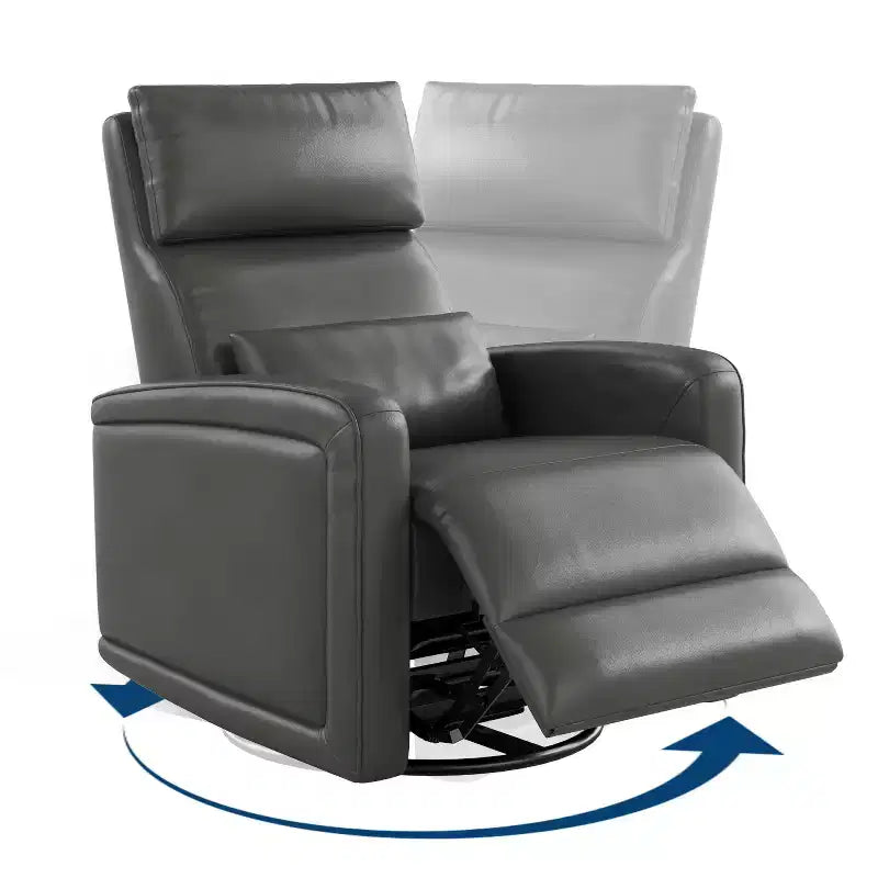 Fauteuil inclinable manuel, fauteuil inclinable, pivotant à 360°, basculant et coulissant, fauteuil-canapé rembourré en similicuir souple avec dossier ergonomique pour adultes
