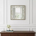 Miroir mural décoratif damassé vieilli, 38 cm, cadre en bois brun
