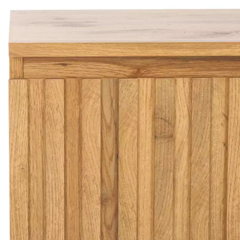 Table de chevet à 2 tiroirs au fini chêne avec glissières métalliques