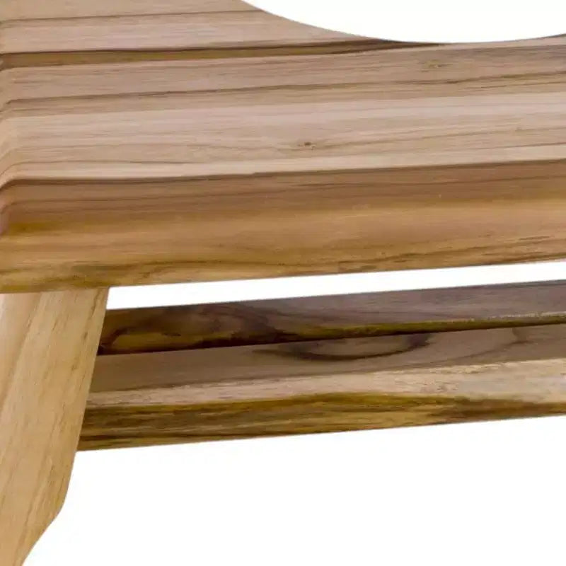 Tabouret de toilette de salle de bain en teck massif naturel 8", aide à la position accroupie