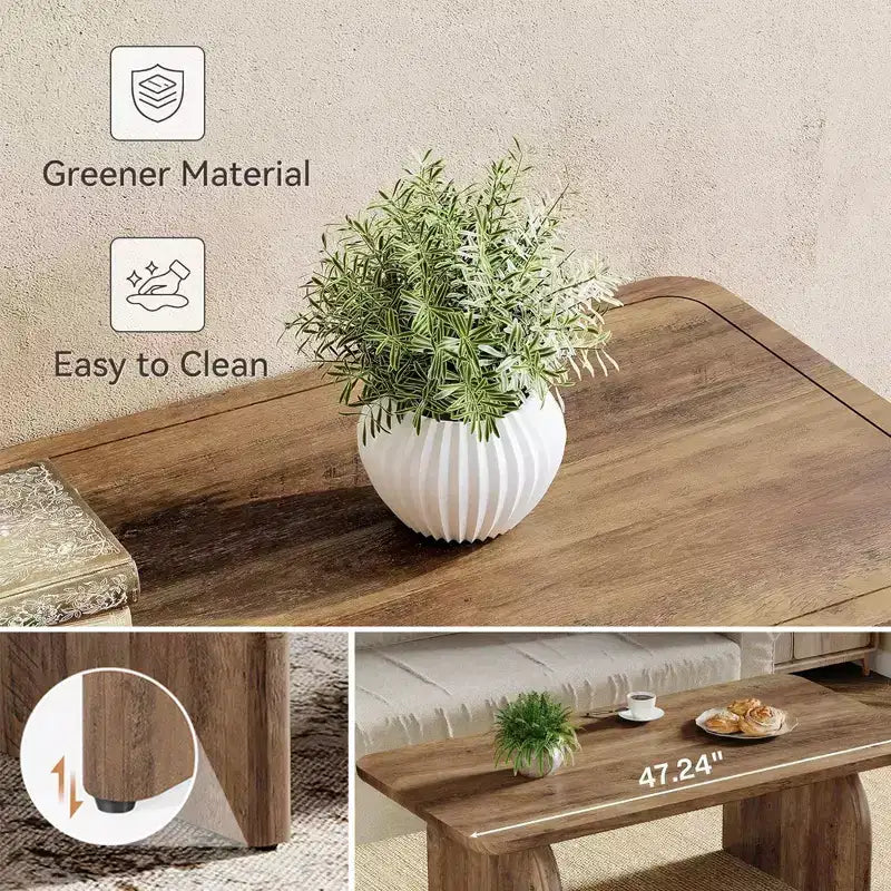 Table basse moderne à 2 niveaux avec plateau en faux marbre blanc et pieds en métal doré