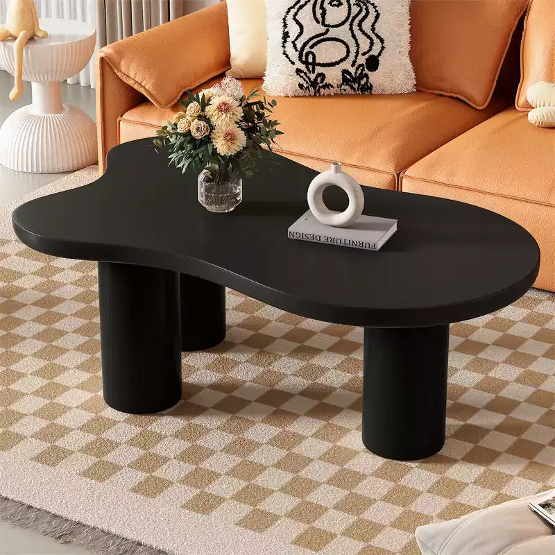 Table basse nuage pour salon, jolie table d'appoint à 3 pieds, table d'appoint irrégulière à coins arrondis pour petits espaces, facile à assembler