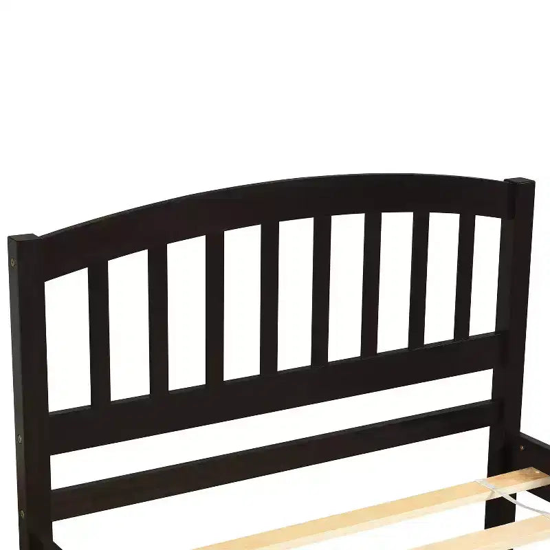 Lit plateforme double en bois avec lit gigogne Espresso
