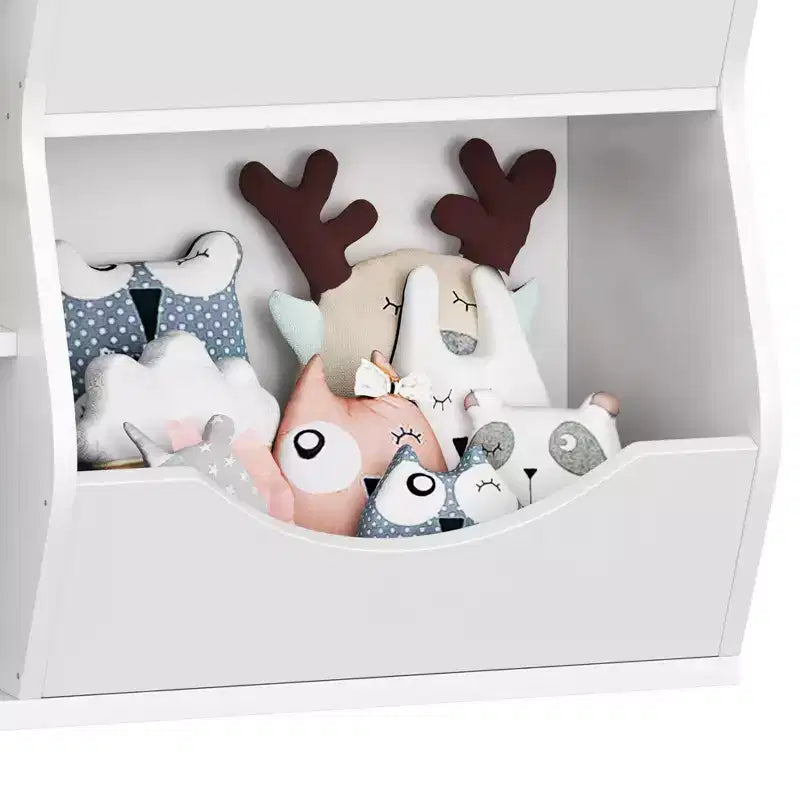 Étagère à Livres et Rangement de Jouets pour Enfants, Organisateur de Rangement de Jouets à 3 Niveaux, Meuble de Rangement à 5 Cubes, Étagère à Livres pour Tout-Petits