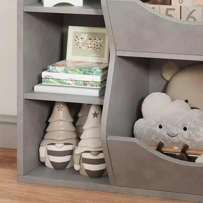 Étagère à Livres et Rangement de Jouets pour Enfants, Organisateur de Rangement de Jouets à 3 Niveaux, Meuble de Rangement à 5 Cubes, Étagère à Livres pour Tout-Petits