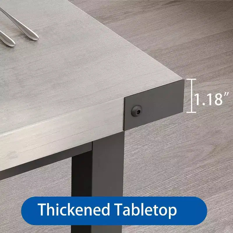 Table à manger rectangulaire de 180 cm pour 8 personnes, grande table de cuisine industrielle en bois avec cadre métallique durable, parfaite pour les grandes familles