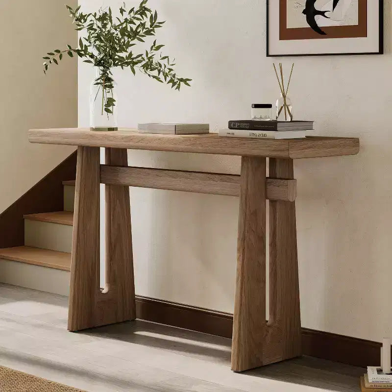 Console moderne mince avec coins arrondis, MDF, 59"L