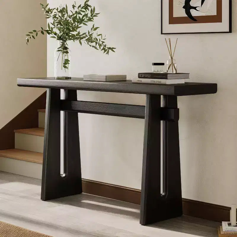 Console moderne mince avec coins arrondis, MDF, 59"L