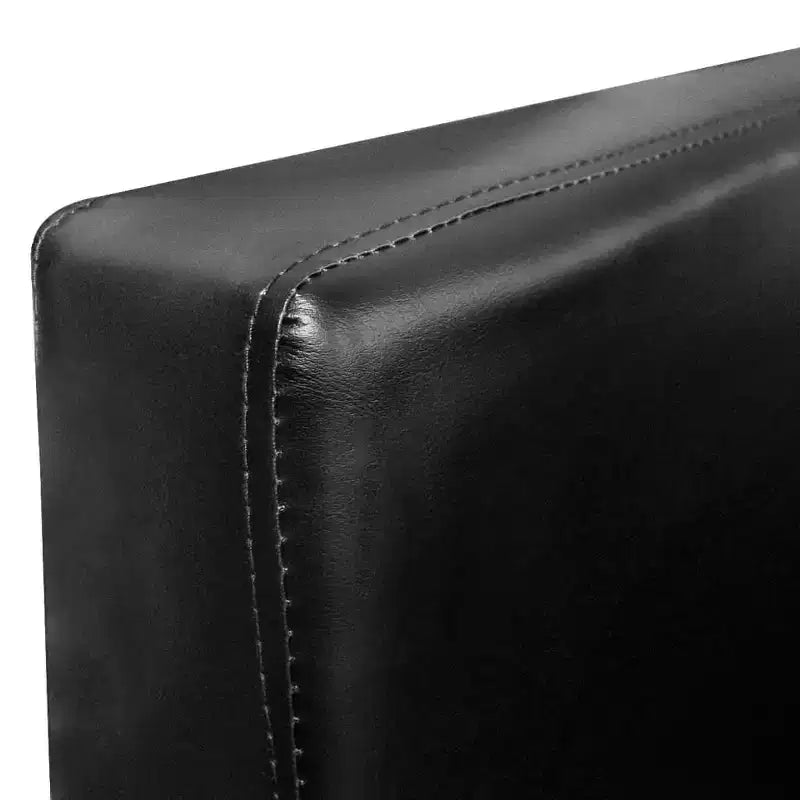Fauteuil moderne en similicuir noir avec piètement chromé, réglable en hauteur