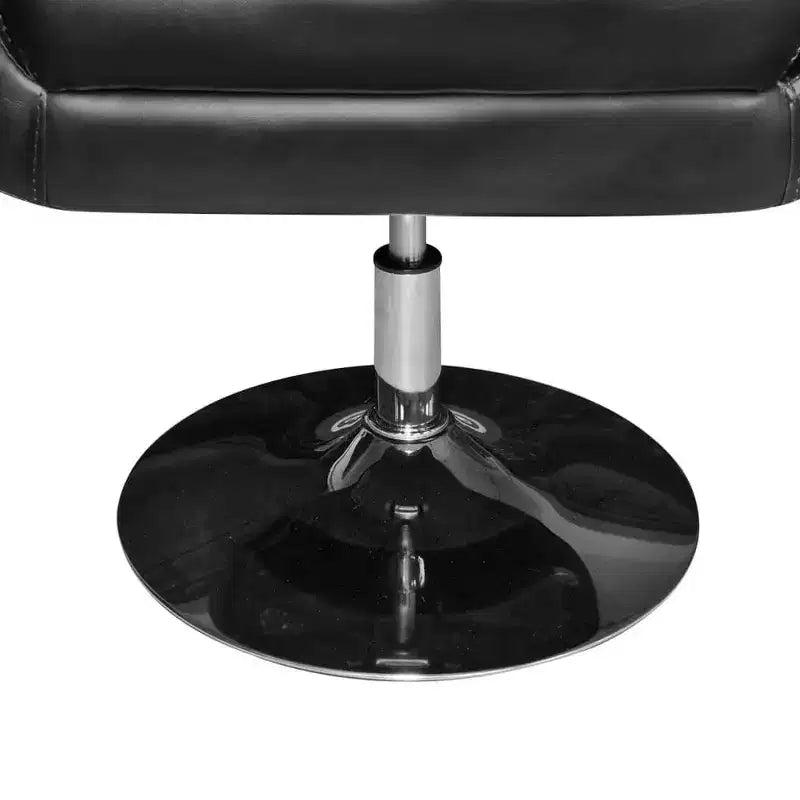 Fauteuil moderne en similicuir noir avec piètement chromé, réglable en hauteur