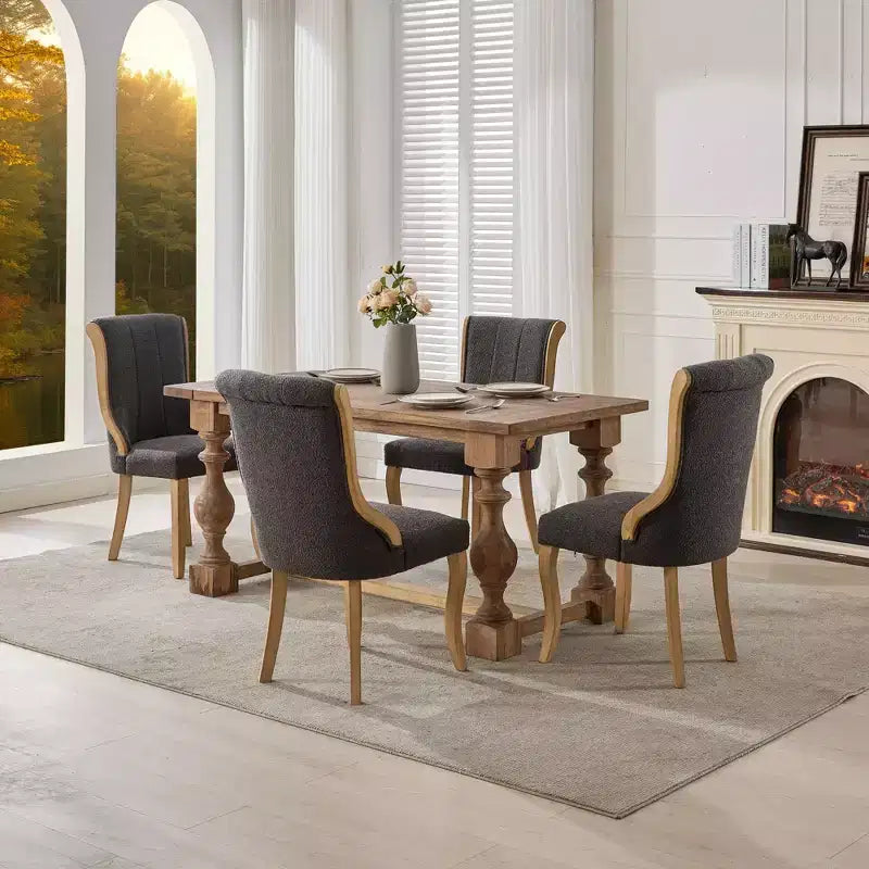 2 chaises sans accoudoirs en velours du milieu du siècle avec bordure en bois incurvée et pieds sculptés, sièges d'appoint rembourrés pour salle à manger, salon, chambre à coucher