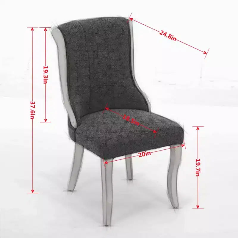 2 chaises sans accoudoirs en velours du milieu du siècle avec bordure en bois incurvée et pieds sculptés, sièges d'appoint rembourrés pour salle à manger, salon, chambre à coucher