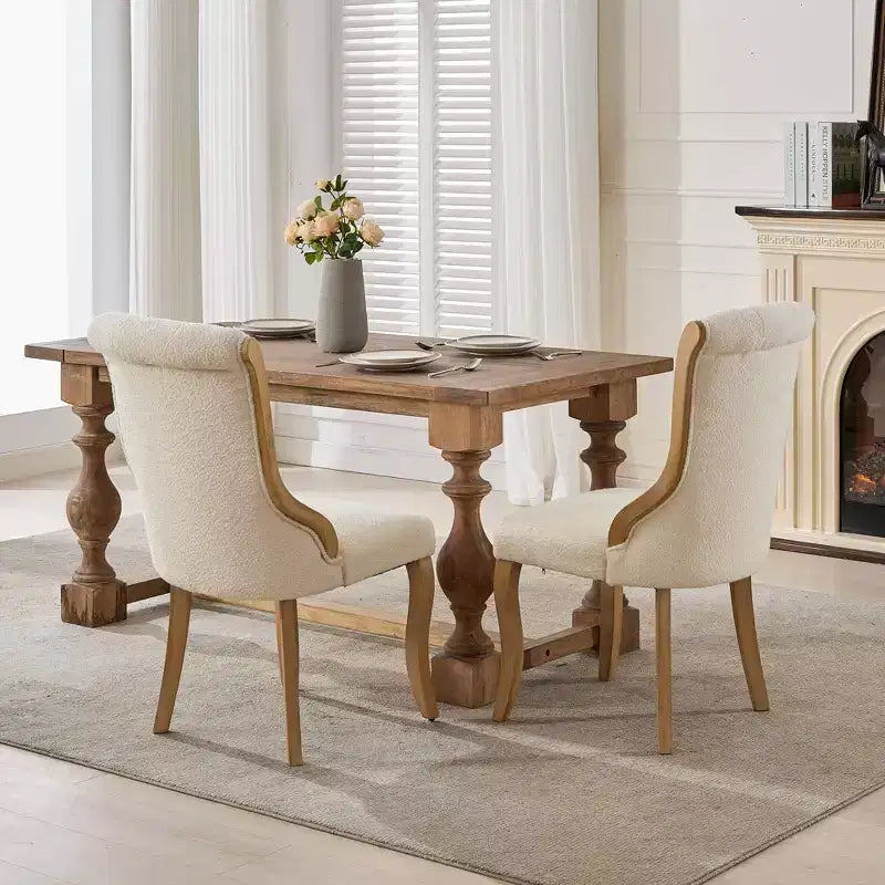 2 chaises sans accoudoirs en velours du milieu du siècle avec bordure en bois incurvée et pieds sculptés, sièges d'appoint rembourrés pour salle à manger, salon, chambre à coucher