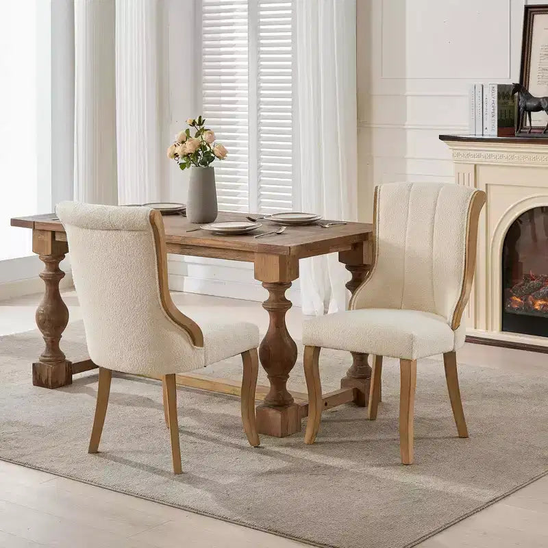 2 chaises sans accoudoirs en velours du milieu du siècle avec bordure en bois incurvée et pieds sculptés, sièges d'appoint rembourrés pour salle à manger, salon, chambre à coucher