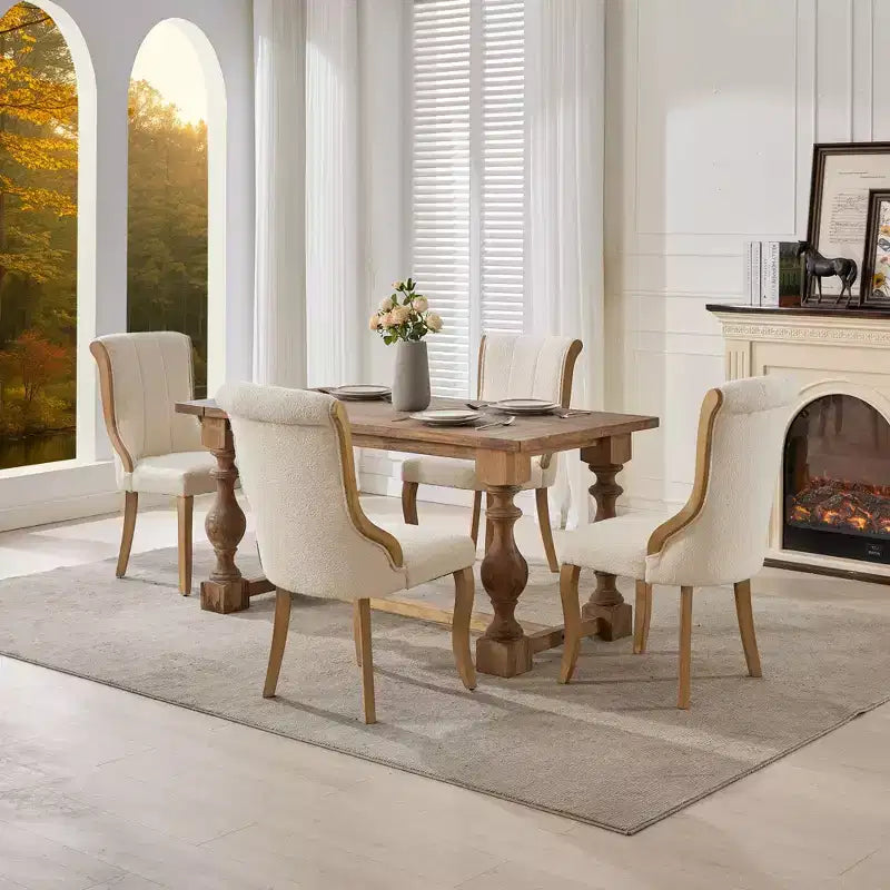2 chaises sans accoudoirs en velours du milieu du siècle avec bordure en bois incurvée et pieds sculptés, sièges d'appoint rembourrés pour salle à manger, salon, chambre à coucher