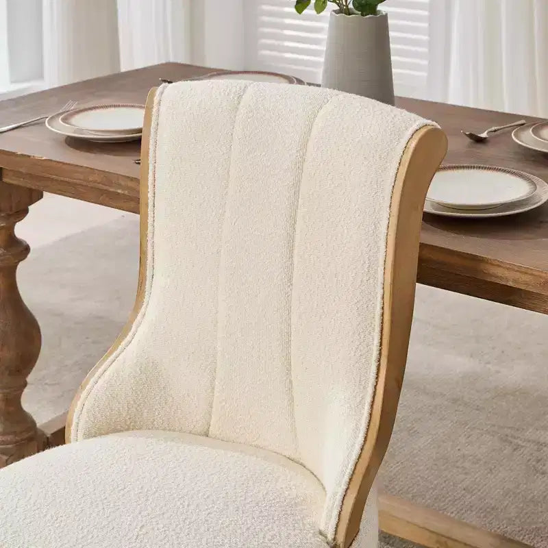 2 chaises sans accoudoirs en velours du milieu du siècle avec bordure en bois incurvée et pieds sculptés, sièges d'appoint rembourrés pour salle à manger, salon, chambre à coucher
