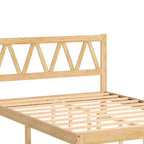 Lit plateforme minimaliste en hévéa massif, taille double, facile à assembler, supporte 317,5 kg