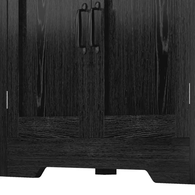 Étagère arquée de 180 cm avec 3 étagères ouvertes, 2 tiroirs et un placard, noir