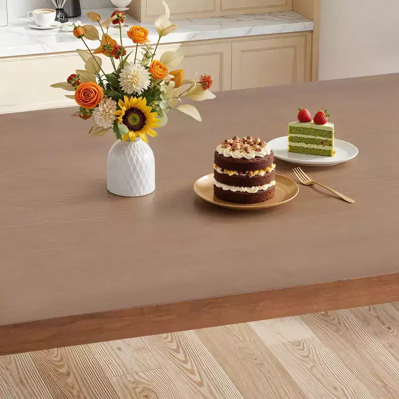 Table à manger en pin massif sans nœuds de 183 cm pour 6 personnes, imperméable et résistante aux rayures